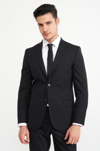 Slika Crni muški sako od odijela - Slim fit