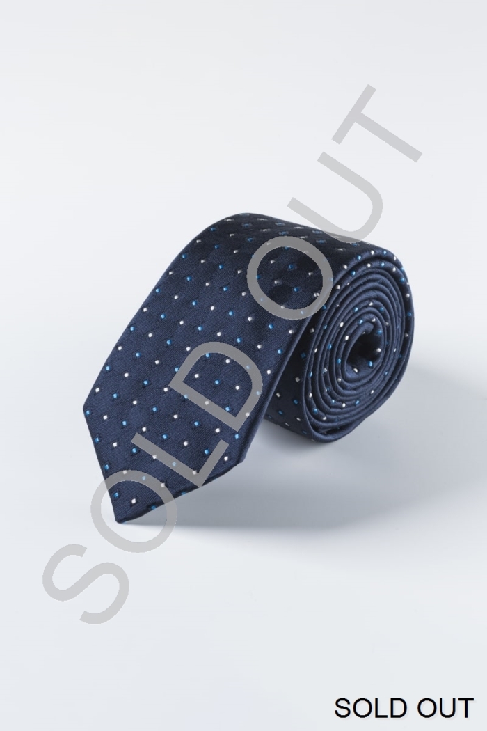 Svilena navy blue kravata s uzorkom