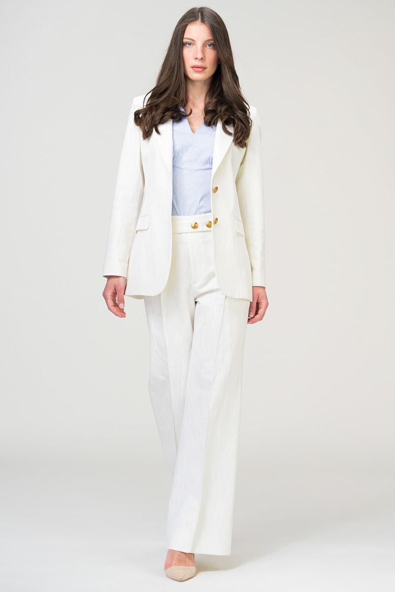 white high waisted trousers