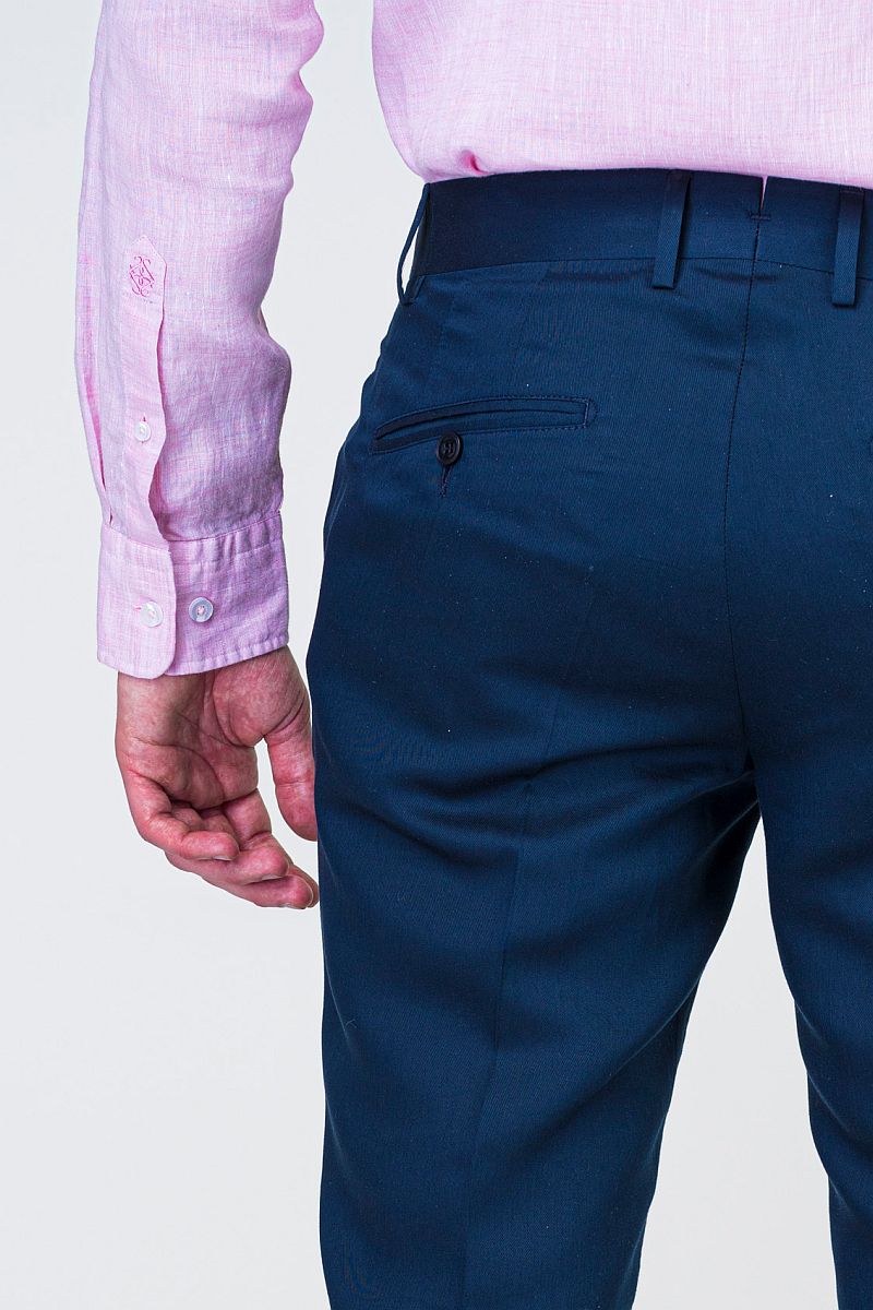 Dark blue smart casual pants with silk – Slim fit – Varteks d.d.
