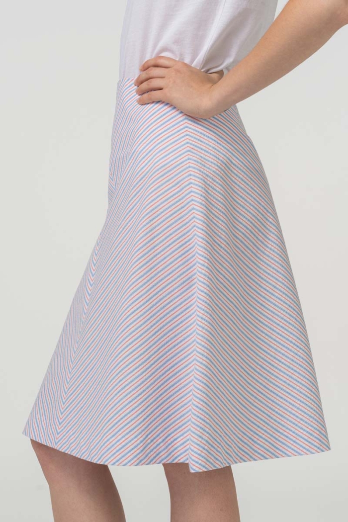 Varteks - Suknja A kroja s prugicama pastelnih boja