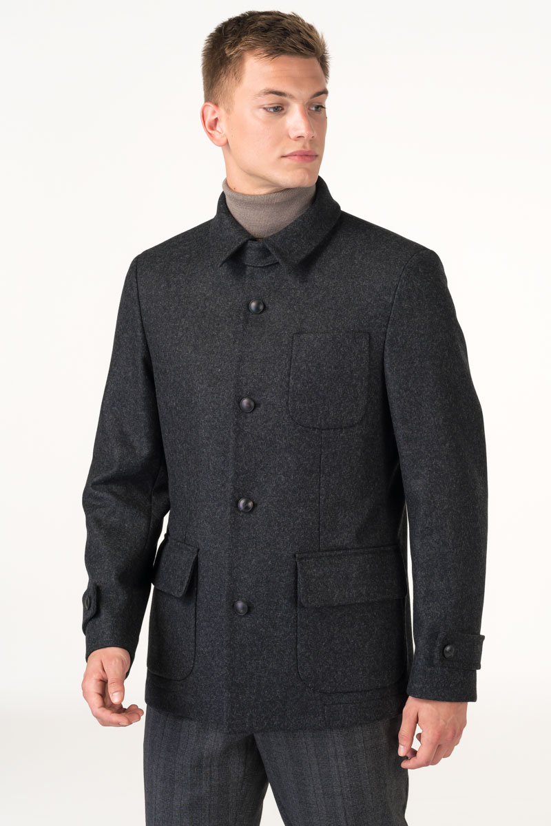 Fashionable men's dark grey coat - Shop Varteks .
