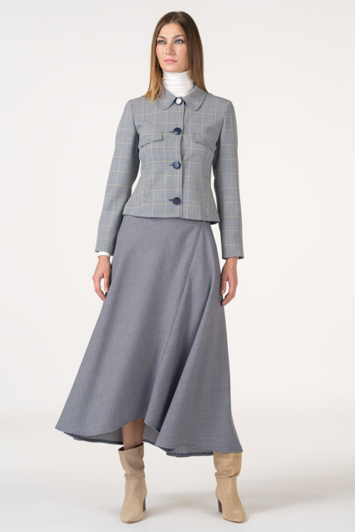 Varteks Long skirt with micro-plaid pattern
