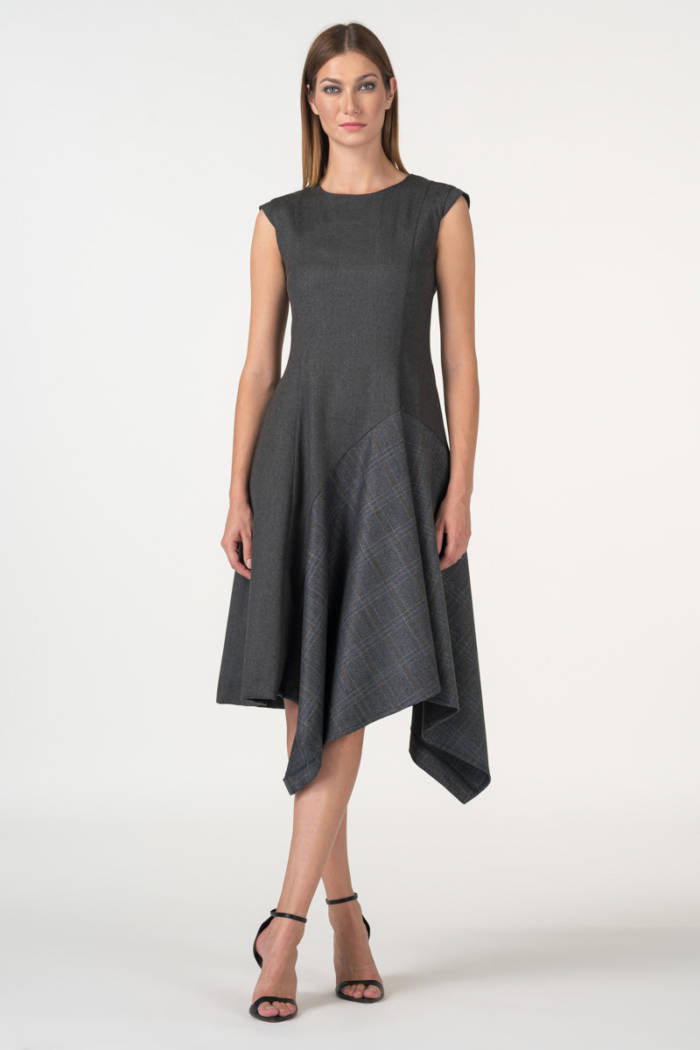 Varteks Asymmetrical grey dress