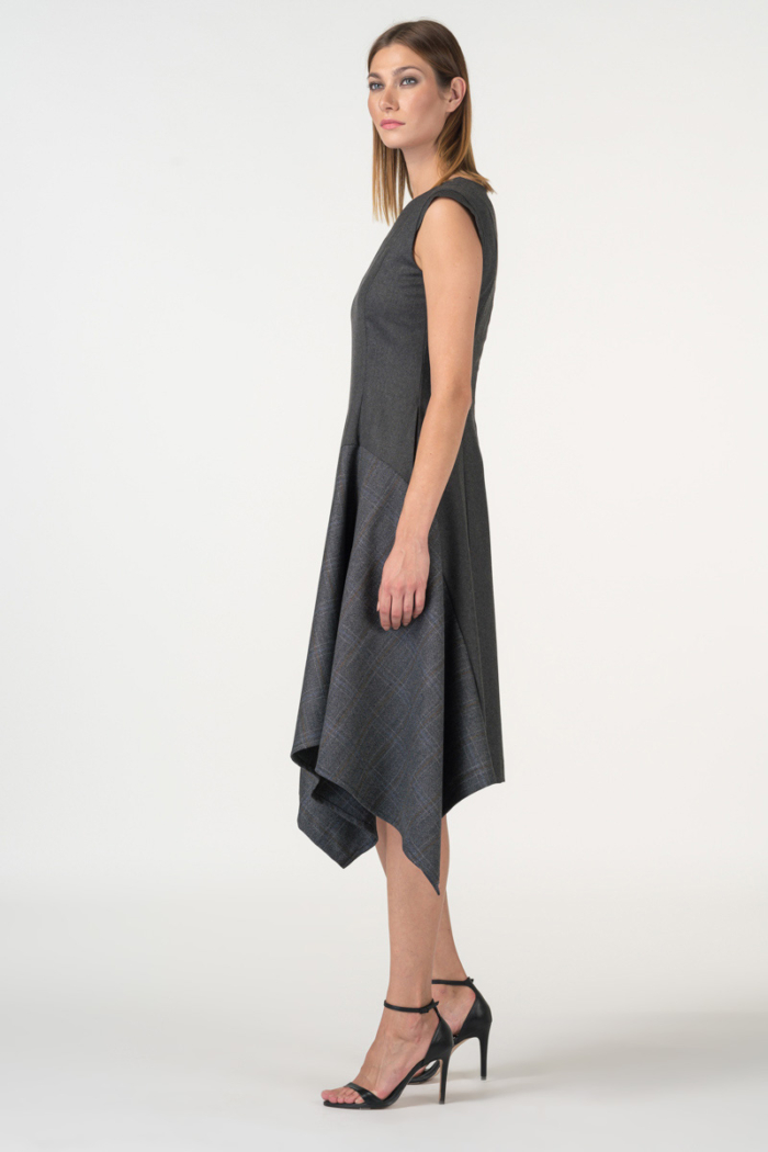 Varteks Asymmetrical grey dress