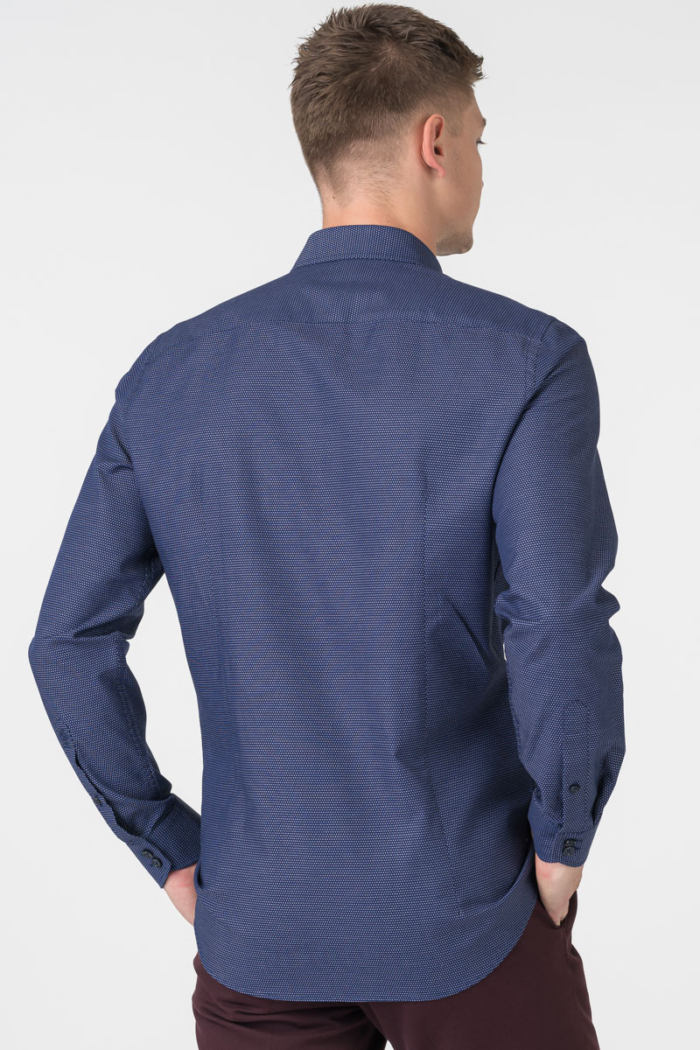 Varteks Muška indigo plava košulja sa sitnim uzorkom - Slim fit