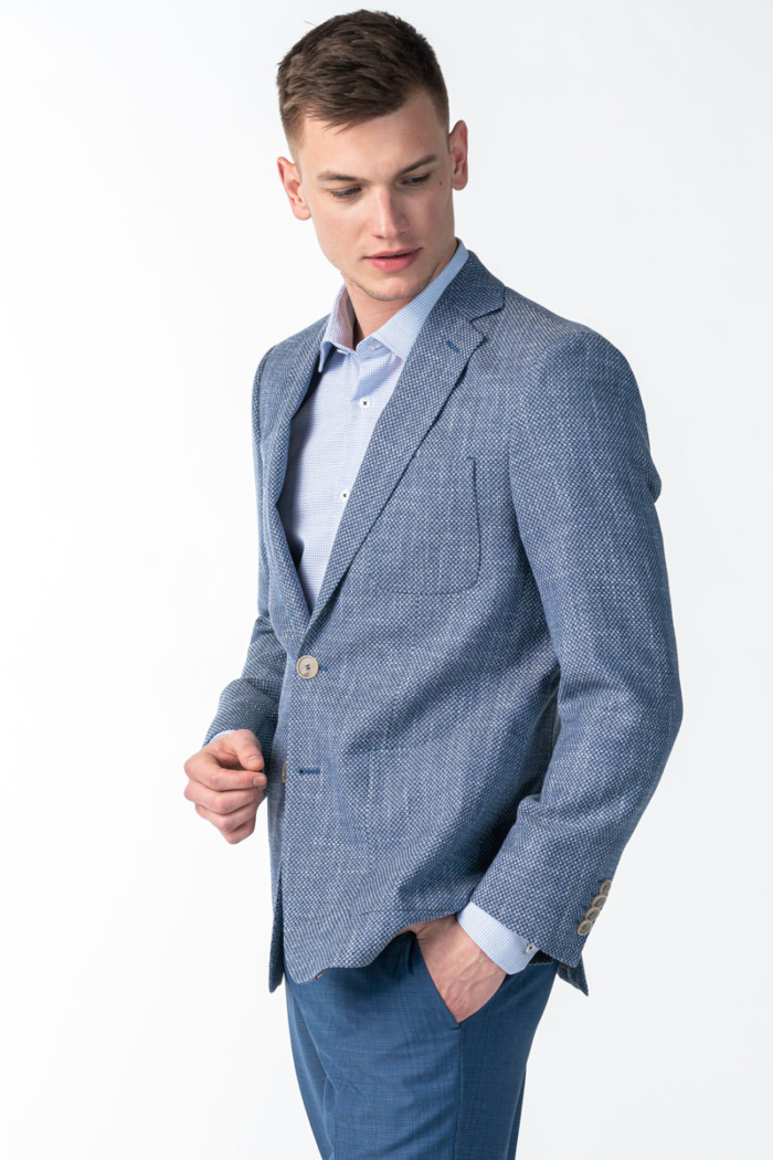 Varteks Men's blue blazer micro pattern - Regular fit