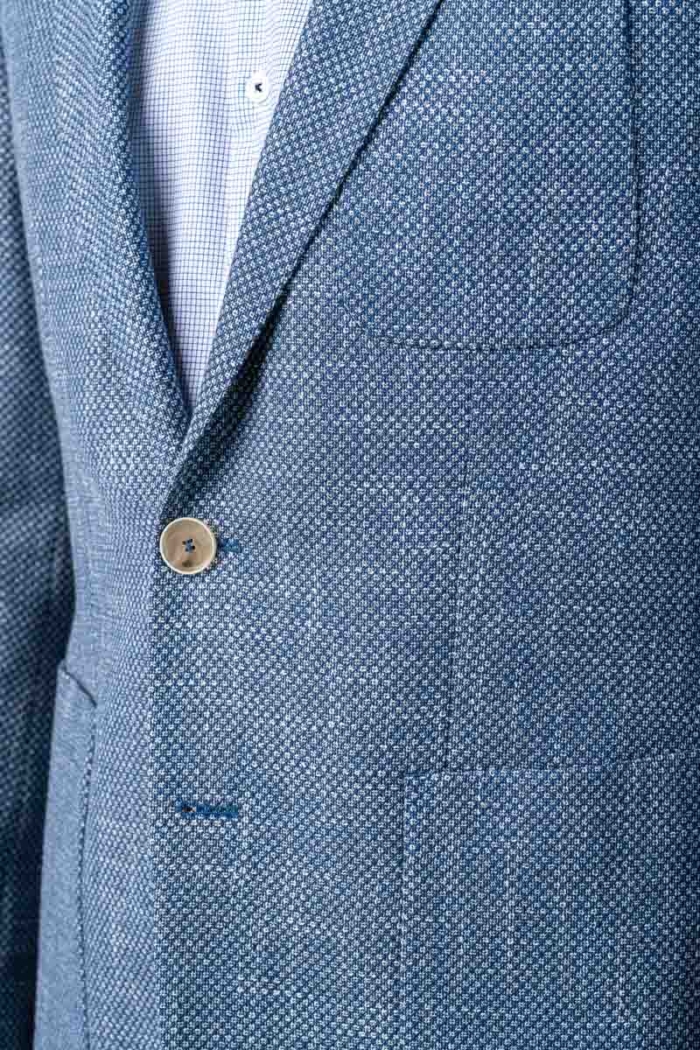 Varteks Men's blue blazer micro pattern - Regular fit