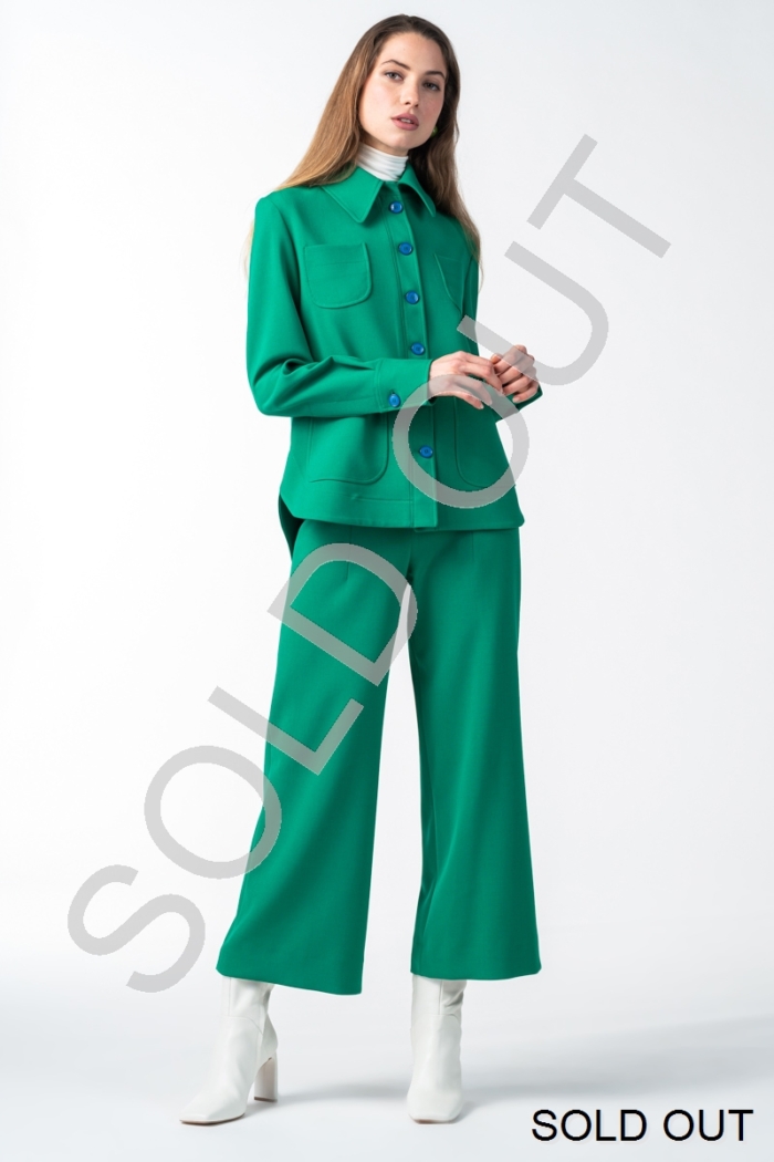 Ženske zelene široke hlače