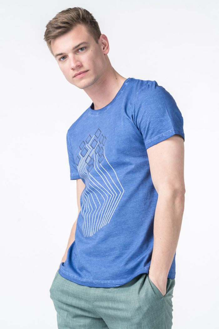 Varteks Men's blue T-shirt with short sleeves