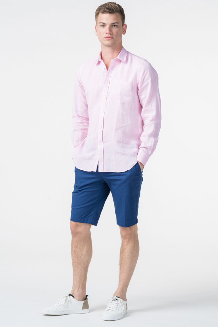 Varteks Men's linen pink shirt