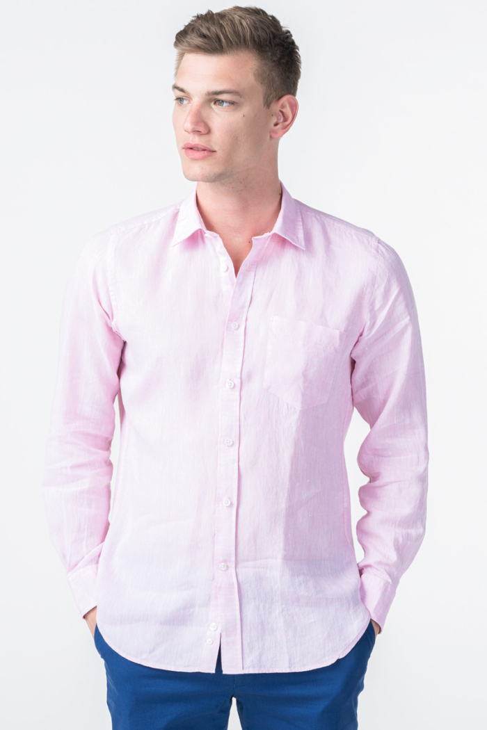 Varteks Men's linen pink shirt