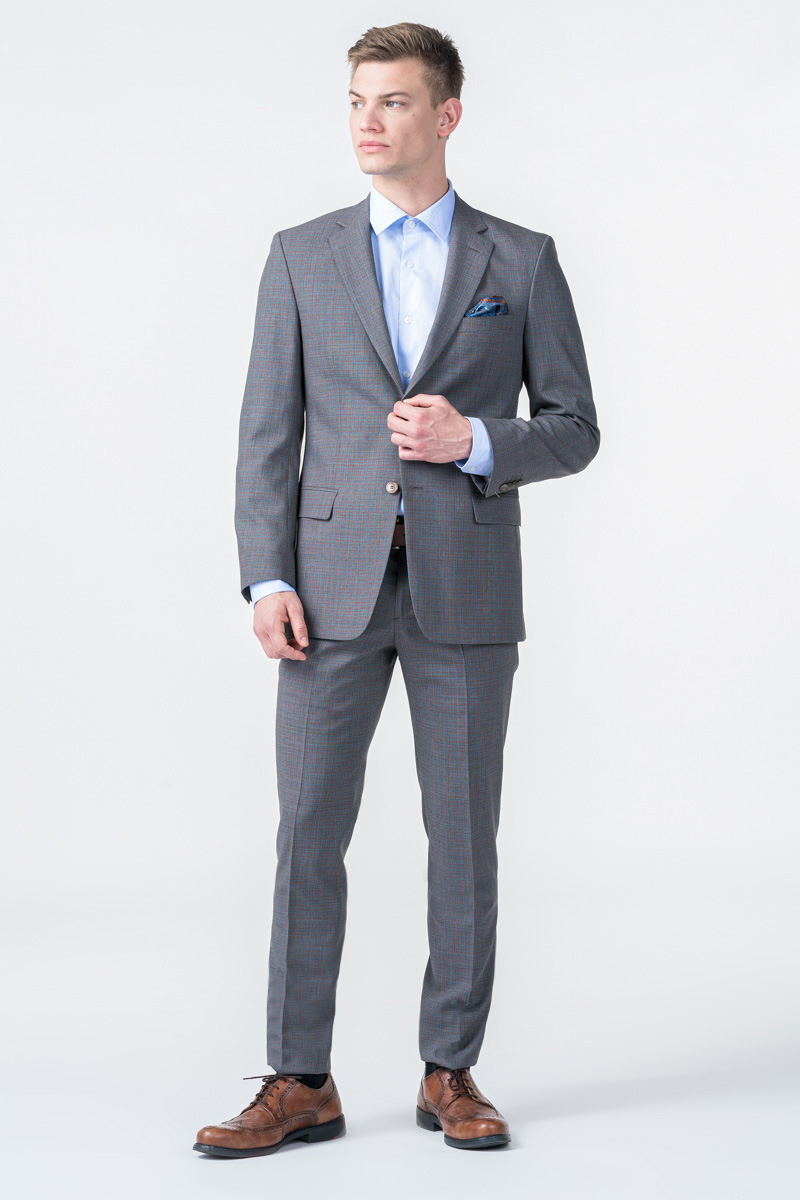 Limited Edition - Grey plaid suit trousers - Slim fit - Shop Varteks d.d.