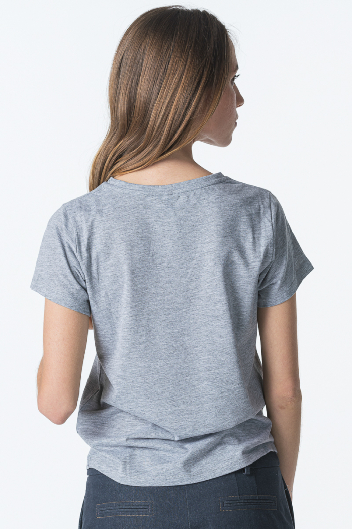 Grey T-shirt with animal print