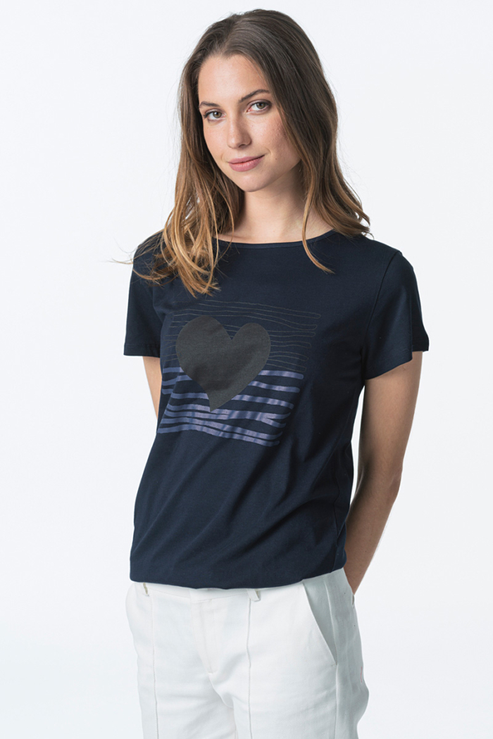 Varteks Tamno plava majica s motivom srca