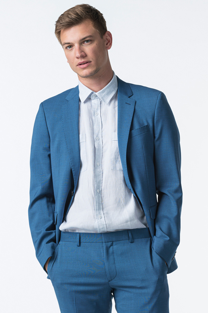 Modern open blue blazer - Slim fit