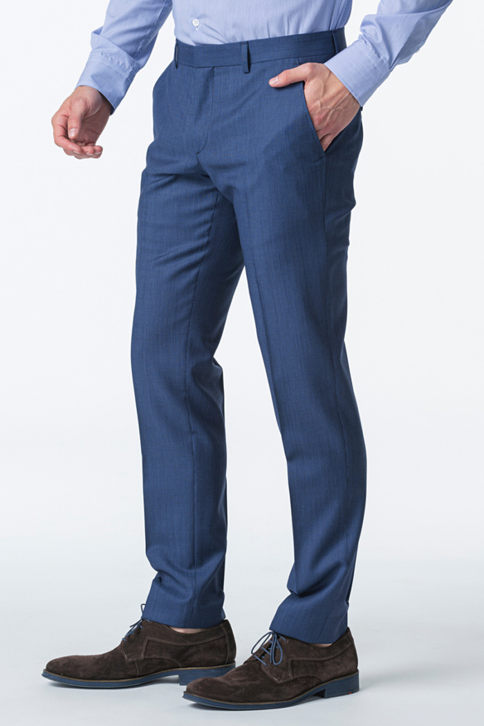 Men's open blue trousers Super 100's - Slim fit