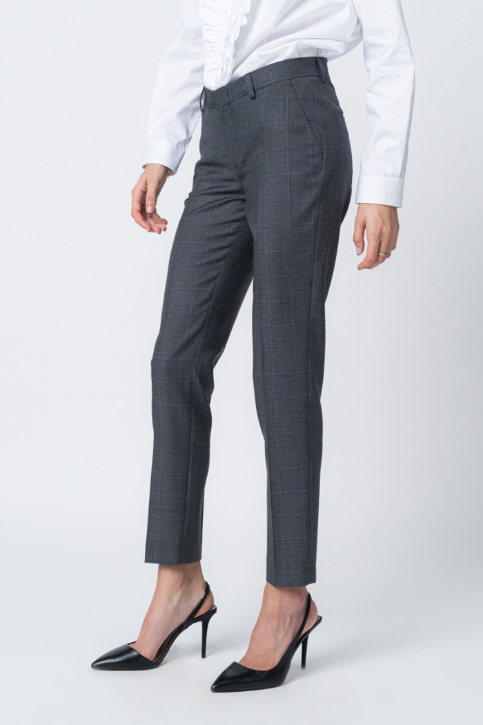 Women's grey plaid trousers