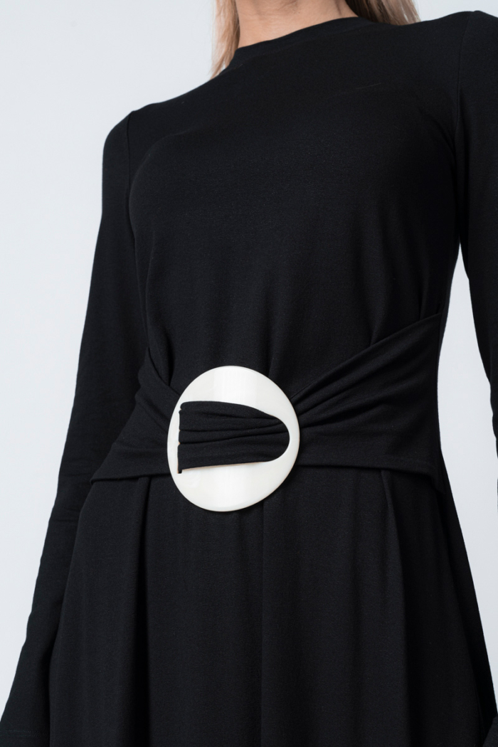 Elegant black long sleeve dress