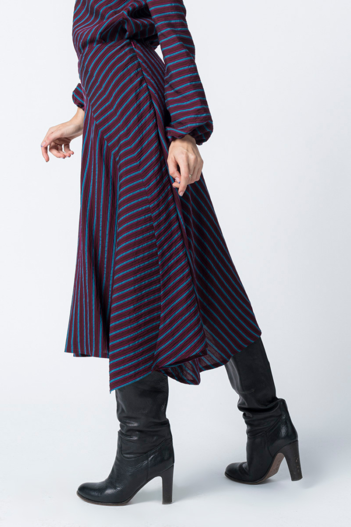 Varteks Bordeaux skirt with livid stripes