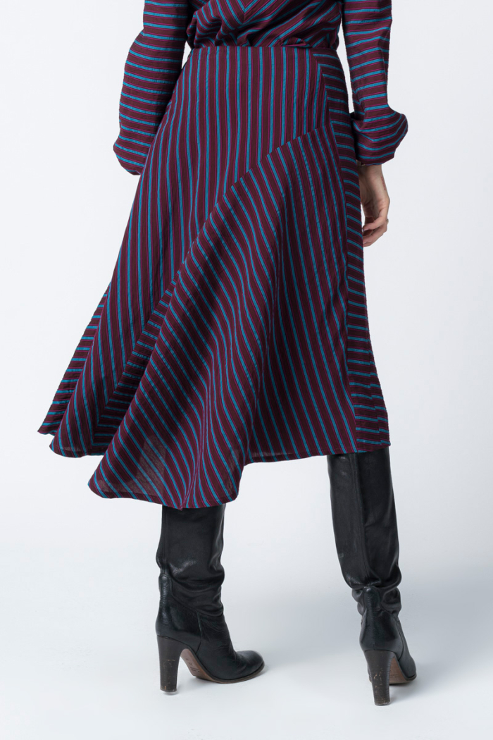 Varteks Bordeaux skirt with livid stripes