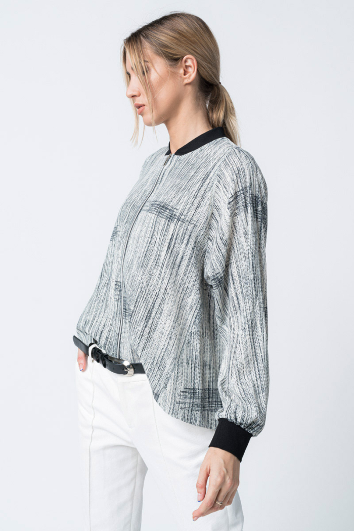 Varteks Casual blouse with black and white pattern