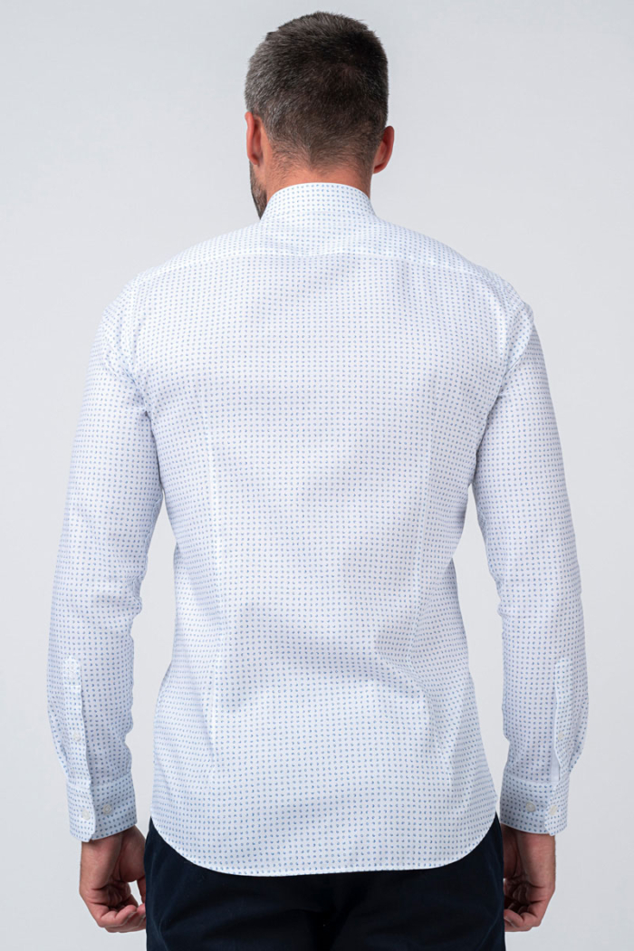 Varteks Cotton white shirt with decent print - Slim fit