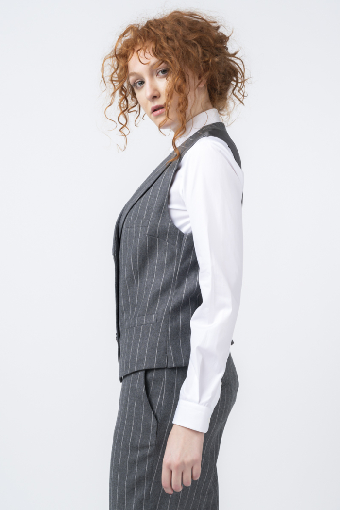 Varteks Grey striped waistcoat