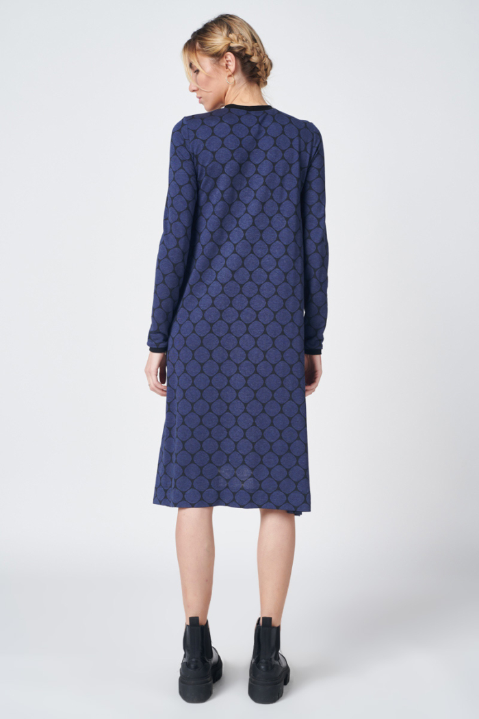 Varteks Dress with a blue geometric pattern