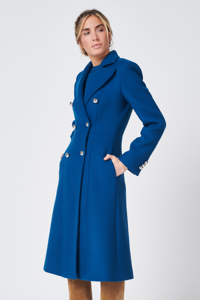 Blue women's coat A cut