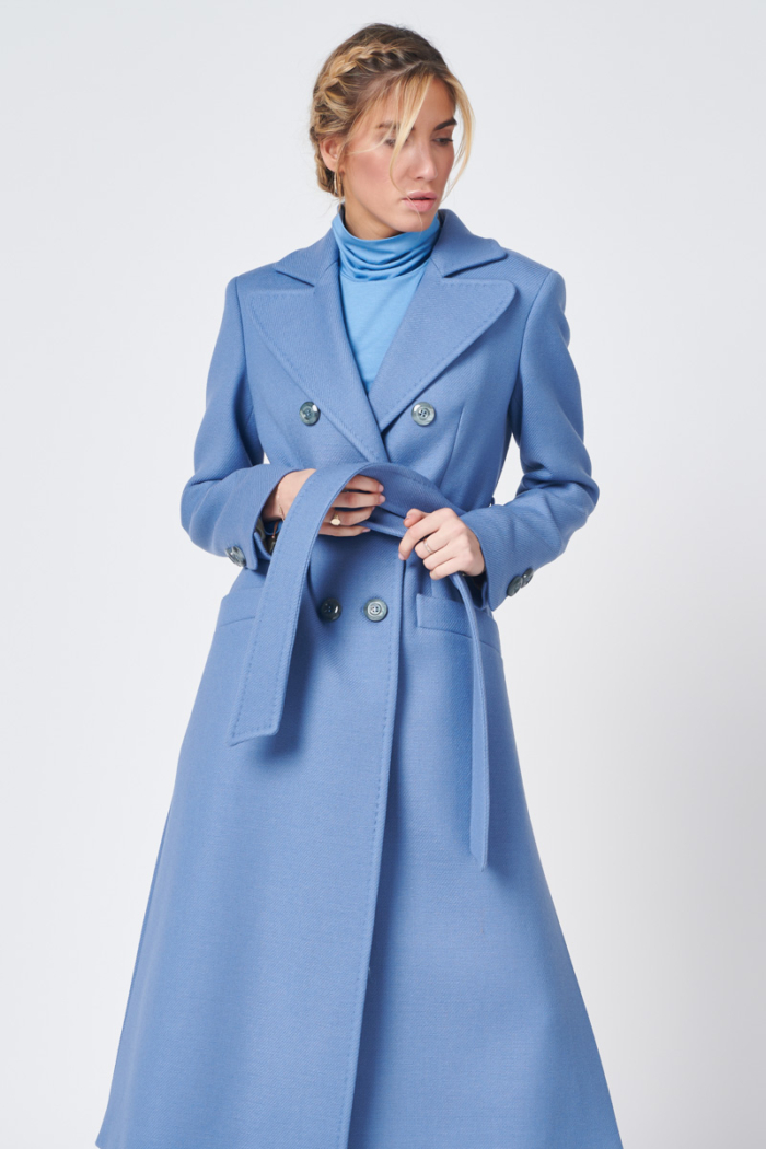 Varteks Blue women's coat with slits