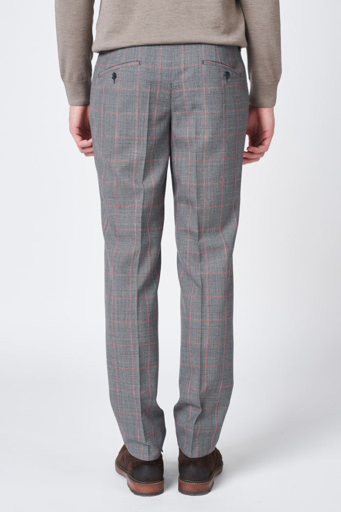 Varteks Grey plaid men's suit trousers - Regular fit