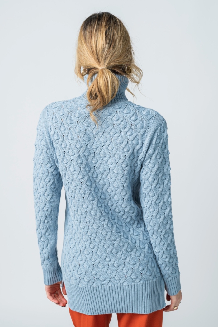 Varteks Knitted light blue turtleneck sweater