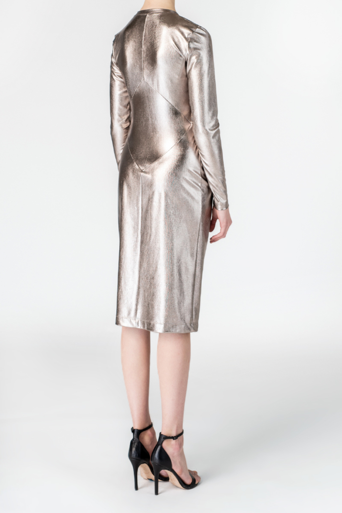 Varteks Metalik srebrna haljina na preklop