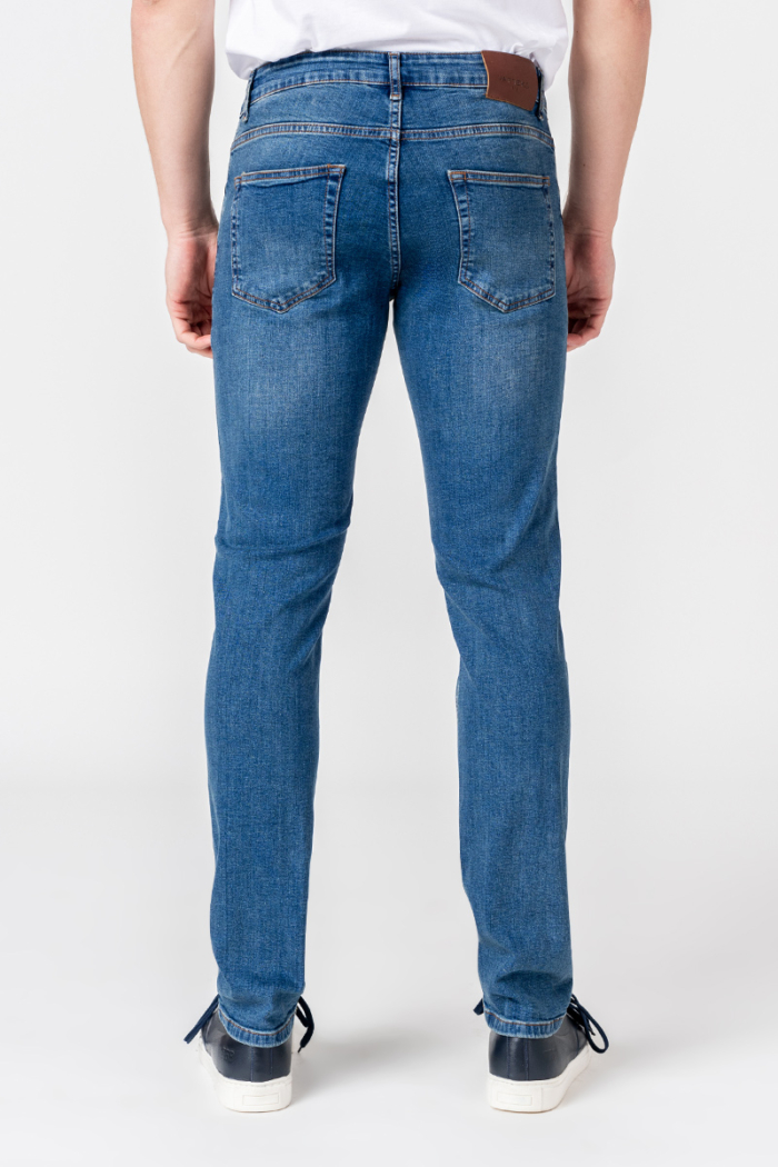 Varteks Muške srednje plave traper hlače - Slim fit