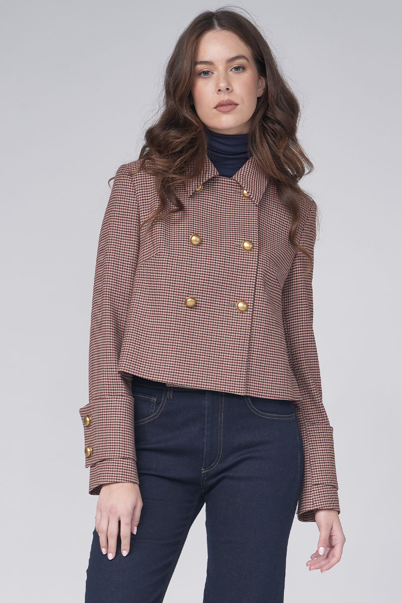 Short women's pepita pattern blazer - Shop Varteks d.d.